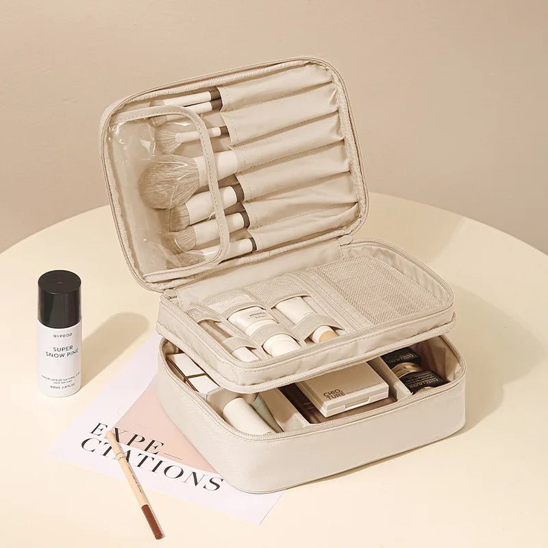 Professioneller Make-up-Organizer, tragbare Tasche aus Oxford-Stoff mit mehreren Fächern für Reisen, geräumiger Hand-Organizer - flohmarkt-deutschland.shop