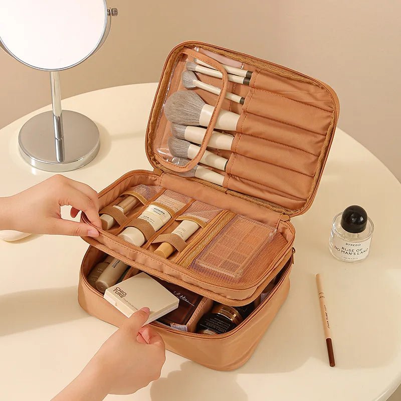 Professioneller Make-up-Organizer, tragbare Tasche aus Oxford-Stoff mit mehreren Fächern für Reisen, geräumiger Hand-Organizer - flohmarkt-deutschland.shop