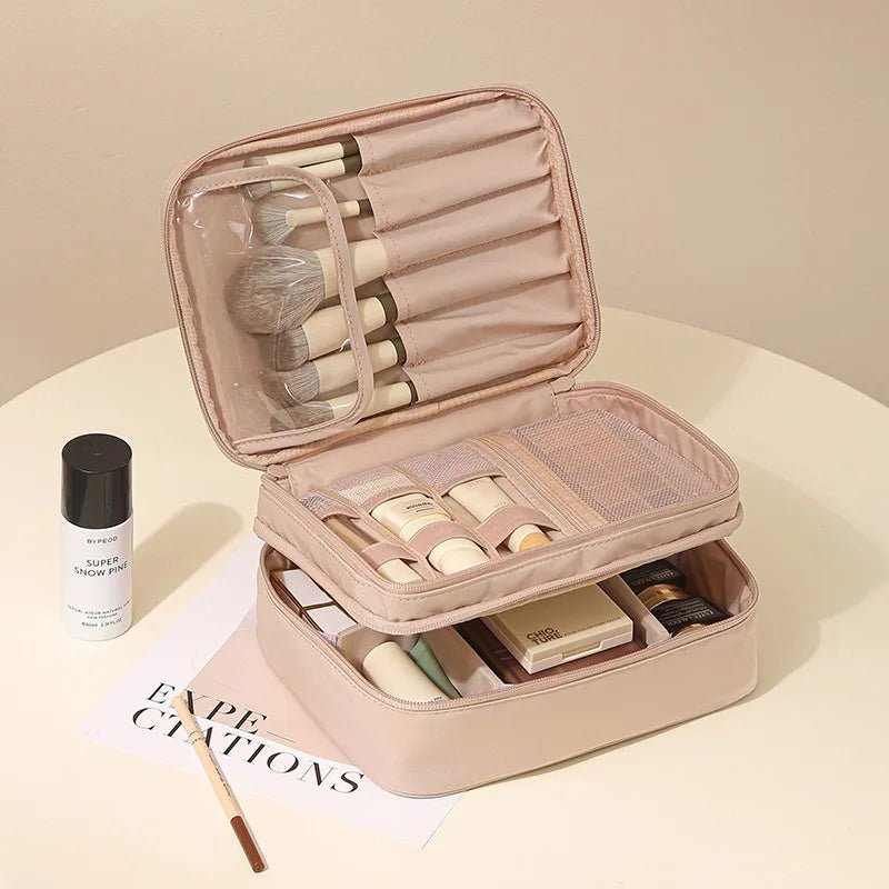 Professioneller Make-up-Organizer, tragbare Tasche aus Oxford-Stoff mit mehreren Fächern für Reisen, geräumiger Hand-Organizer - flohmarkt-deutschland.shop
