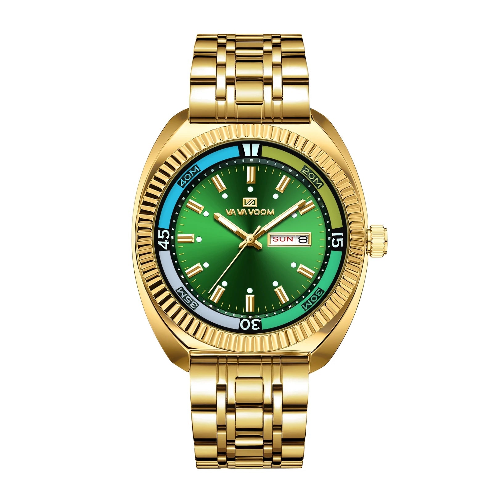 Quarz-Herrenuhr mit Blau-Gold-Silber Zweifarbiger Edelstahl Business-Herrenuhr mit 42mm Luxuriöse Modische Alltagsuhr - flohmarkt-deutschland.shop