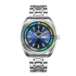 Quarz-Herrenuhr mit Blau-Gold-Silber Zweifarbiger Edelstahl Business-Herrenuhr mit 42mm Luxuriöse Modische Alltagsuhr - flohmarkt-deutschland.shop
