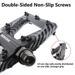 RACEWORK Fahrradpedale, 3 Lager, Mountainbike, Rennrad, Kohlefaserbeschichtung, ultraleichtes Flachpedal, MTB-Pedal aus Aluminiumlegierung, Nylon - flohmarkt-deutschland.shop