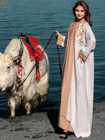 Ramadan Eid White Kimono 2 Piece Abaya Damen Dubai Luxury Set Islam Muslim Modest Dress Women Kebaya Kaftan Robe Femme Musulman - flohmarkt-deutschland.shop