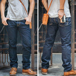 Red Tornado Slim Straight Fit Men's Jeans 16oz Selvage Denim Pants Dark Blue - flohmarkt-deutschland.shop