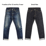 Red Tornado Slim Straight Fit Men's Jeans 16oz Selvage Denim Pants Dark Blue - flohmarkt-deutschland.shop