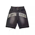 Retro Denim Shorts mit Brief Stickerei Übergroße Jeans Männer Y2k Lose Beiläufige Vielseitige Shorts Frau - flohmarkt-deutschland.shop