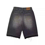 Retro Denim Shorts mit Brief Stickerei Übergroße Jeans Männer Y2k Lose Beiläufige Vielseitige Shorts Frau - flohmarkt-deutschland.shop