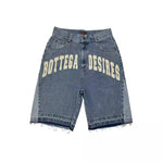 Retro Denim Shorts mit Brief Stickerei Übergroße Jeans Männer Y2k Lose Beiläufige Vielseitige Shorts Frau - flohmarkt-deutschland.shop