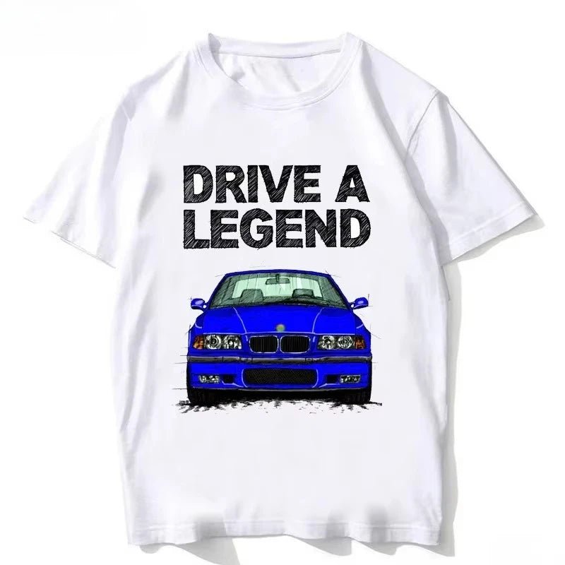 Retro Germany EUDM - E34 M5 Tshirts Summer Men Short Sleeve Old Legend E30 M3 Classic Car T-Shirt Boy Casual Tops Man White Tees - flohmarkt-deutschland.shop
