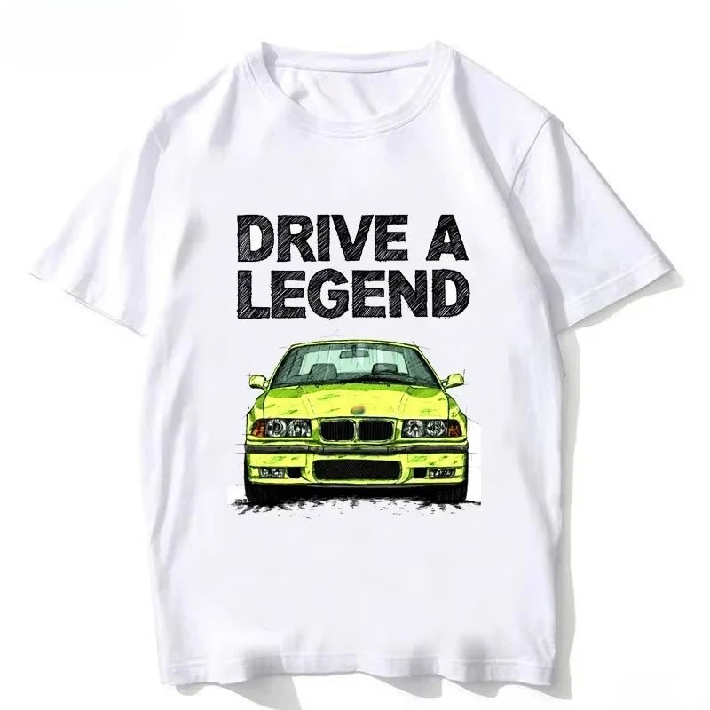 Retro Germany EUDM - E34 M5 Tshirts Summer Men Short Sleeve Old Legend E30 M3 Classic Car T-Shirt Boy Casual Tops Man White Tees - flohmarkt-deutschland.shop