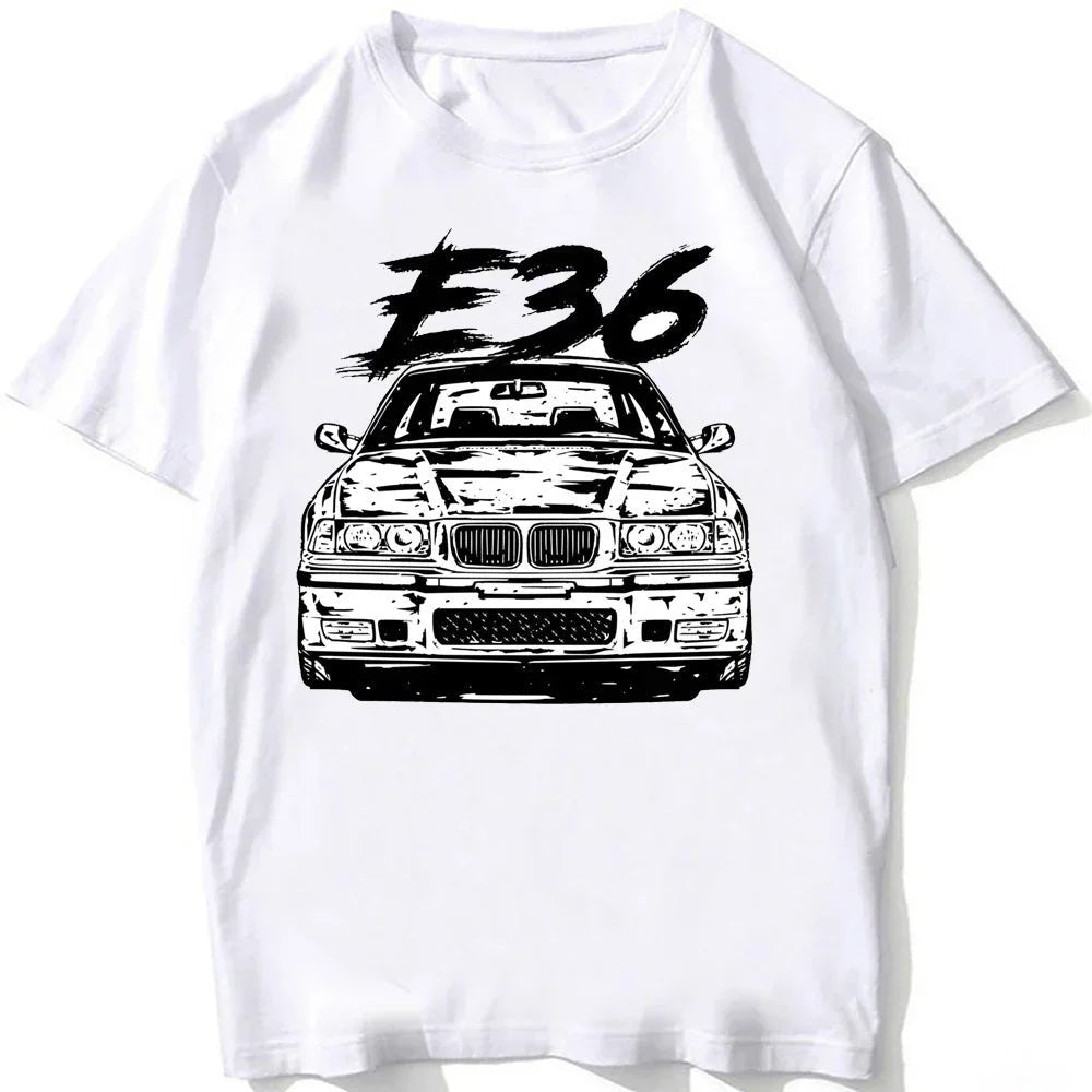 Retro Germany EUDM - E34 M5 Tshirts Summer Men Short Sleeve Old Legend E30 M3 Classic Car T-Shirt Boy Casual Tops Man White Tees - flohmarkt-deutschland.shop