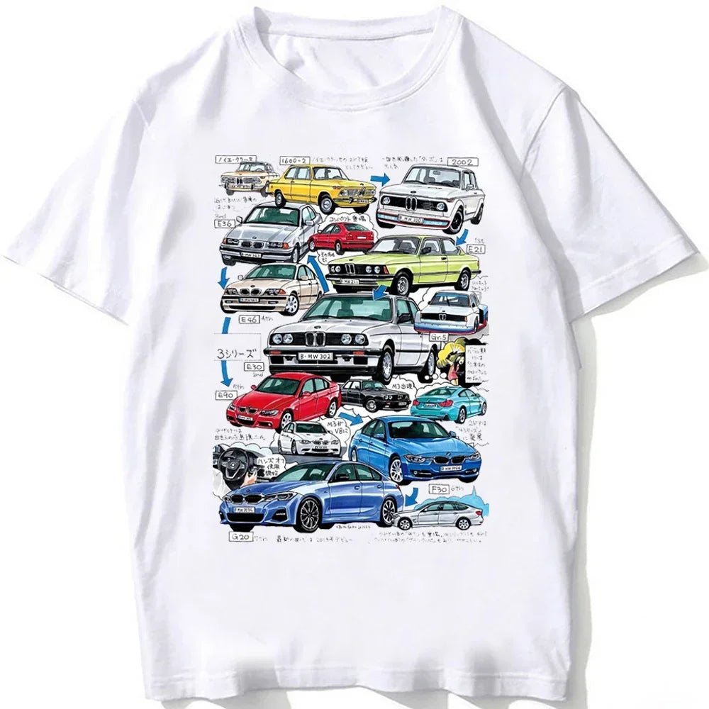 Retro Germany EUDM - E34 M5 Tshirts Summer Men Short Sleeve Old Legend E30 M3 Classic Car T-Shirt Boy Casual Tops Man White Tees - flohmarkt-deutschland.shop