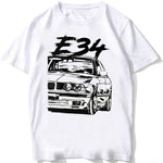 Retro Germany EUDM - E34 M5 Tshirts Summer Men Short Sleeve Old Legend E30 M3 Classic Car T-Shirt Boy Casual Tops Man White Tees - flohmarkt-deutschland.shop