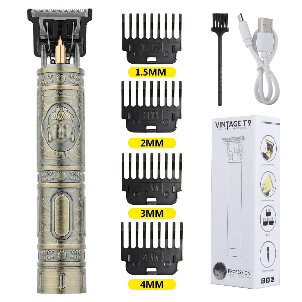 Retro T9 Original Haircutting Machine Set Jackets Trimmer Men's Electric Shaver Male Lence Pro Barber Shaver for Sensitive Areas - flohmarkt-deutschland.shop