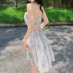 Rückenfreie Kleider für Damen, dünne Sommerkleidung für junge Mädchen, neues Nischendesign, ärmellos, atmungsaktiv, weich, Mini-Passform, bedruckt - flohmarkt-deutschland.shop
