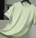 Running T-shirt Men Summer Ice Silk Thin Top Reflective Printing Quick Dry Short Sleeve Breathable Fitness Sports T-shirt 5XL - flohmarkt-deutschland.shop