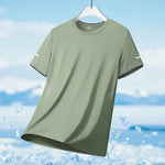 Running T-shirt Men Summer Ice Silk Thin Top Reflective Printing Quick Dry Short Sleeve Breathable Fitness Sports T-shirt 5XL - flohmarkt-deutschland.shop