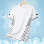 Running T-shirt Men Summer Ice Silk Thin Top Reflective Printing Quick Dry Short Sleeve Breathable Fitness Sports T-shirt 5XL - flohmarkt-deutschland.shop