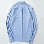 S-6XL Oxford-Hemden für Herren, langärmelig, reine Baumwolle, einfarbig, gestreift, Freizeit, bestickt, Pferd, Streetwear, Business, einfarbig, Büro, 6XL - flohmarkt-deutschland.shop