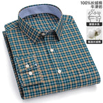 S-6XL Oxford-Hemden für Herren, langärmelig, reine Baumwolle, einfarbig, gestreift, Freizeit, bestickt, Pferd, Streetwear, Business, einfarbig, Büro, 6XL - flohmarkt-deutschland.shop