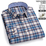 S-6XL Oxford-Hemden für Herren, langärmelig, reine Baumwolle, einfarbig, gestreift, Freizeit, bestickt, Pferd, Streetwear, Business, einfarbig, Büro, 6XL - flohmarkt-deutschland.shop