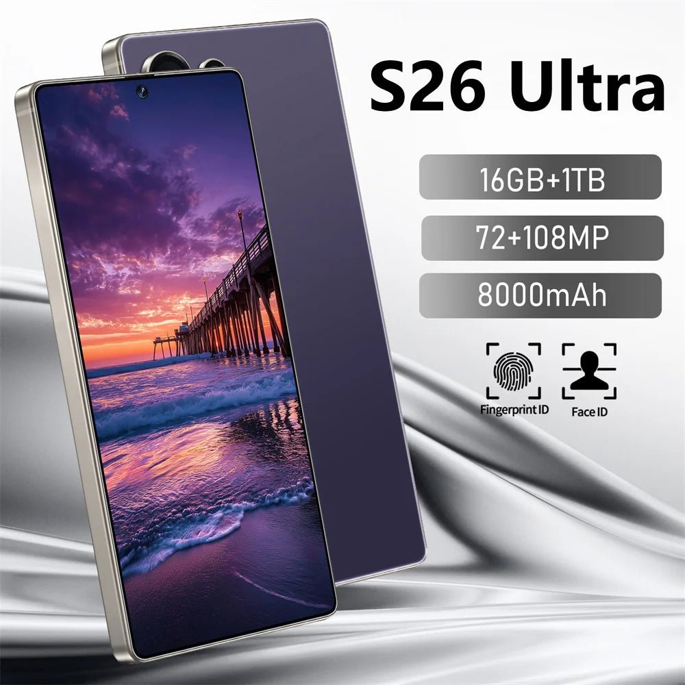 S26 Ultra Smartphone – 7,3" HD, 5G, 48MP, 7800mAh, 2TB, Android 14 - flohmarkt-deutschland.shop