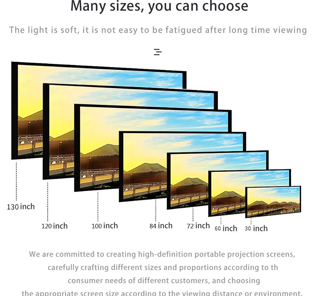 Salange Projector Screen 16:9 Metal Anti Light Curtain Reflective Fabric Cloth For YG300 XGIMI H3 HALO Mogo Xiaomi DLP Projector - flohmarkt-deutschland.shop