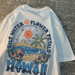 Salzwasser Blütenblätter Hawaii T-shirts Männer Frauen Casual Schweiß T Shirts Casual Baumwolle T Kleidung Hip Hop Oversize Tops Paar - flohmarkt-deutschland.shop