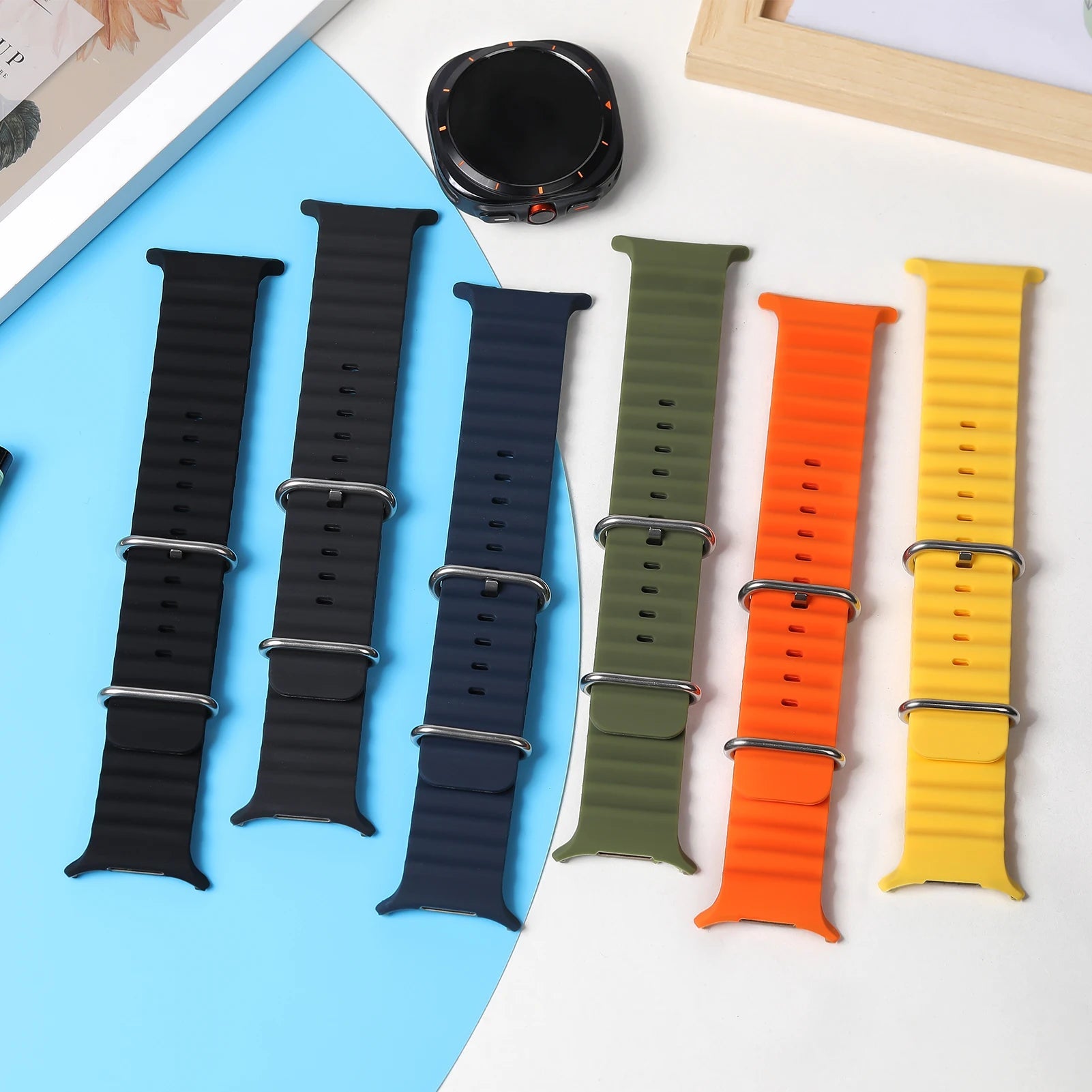 Samsung Galaxy Watch 7 Ultra 47 mm Sport Silikonarmband Correa Gürtel für Samsung Galaxy Watch Ultra Armband 47 mm - flohmarkt-deutschland.shop