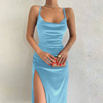 Samt Swing Kragen Ärmellose Slip Schlitz Maxi Kleid 2024 Neue Mode Abend Party Frauen Elegante Street Y2K - flohmarkt-deutschland.shop