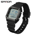 SANDA 6307, modische Digitaluhren für Herren, multifunktional, leuchtender Chronograph, Kalender, Outdoor-Sport, wasserdichte elektronische Uhr - flohmarkt-deutschland.shop