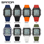 SANDA 6307, modische Digitaluhren für Herren, multifunktional, leuchtender Chronograph, Kalender, Outdoor-Sport, wasserdichte elektronische Uhr - flohmarkt-deutschland.shop
