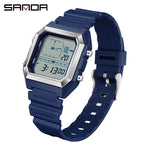 SANDA 6307, modische Digitaluhren für Herren, multifunktional, leuchtender Chronograph, Kalender, Outdoor-Sport, wasserdichte elektronische Uhr - flohmarkt-deutschland.shop