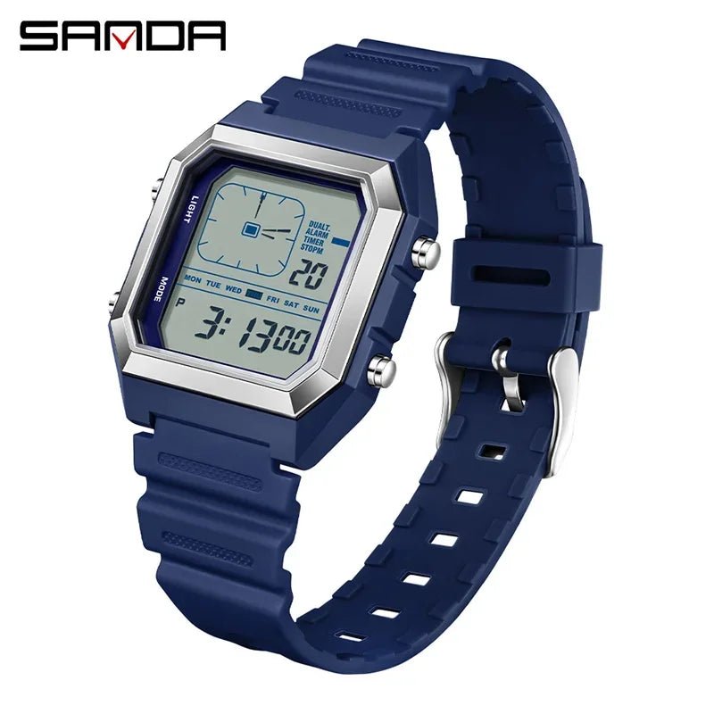 SANDA 6307, modische Digitaluhren für Herren, multifunktional, leuchtender Chronograph, Kalender, Outdoor-Sport, wasserdichte elektronische Uhr - flohmarkt-deutschland.shop
