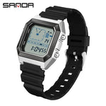 SANDA 6307, modische Digitaluhren für Herren, multifunktional, leuchtender Chronograph, Kalender, Outdoor-Sport, wasserdichte elektronische Uhr - flohmarkt-deutschland.shop