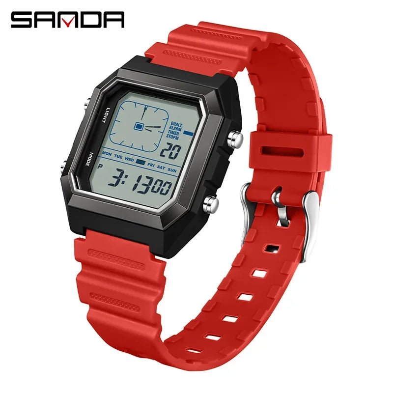 SANDA 6307, modische Digitaluhren für Herren, multifunktional, leuchtender Chronograph, Kalender, Outdoor-Sport, wasserdichte elektronische Uhr - flohmarkt-deutschland.shop