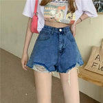 Schwarze High-Waist A-Linien-Jeans-Shorts mit weitem Bein für Damen – Sommer 2026: Trendige Hotpants aus Denim im lockeren, figurformenden Schnitt - flohmarkt-deutschland.shop