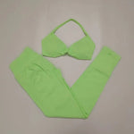 Seamlessyoga Set Women Workout Scrunch Leggings Set Strappy Halter Sports Bra Fitness Gym Clothing Workout Set 2 Pieces - flohmarkt-deutschland.shop