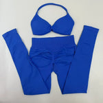 Seamlessyoga Set Women Workout Scrunch Leggings Set Strappy Halter Sports Bra Fitness Gym Clothing Workout Set 2 Pieces - flohmarkt-deutschland.shop