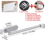 Selbstklebendes Badezimmerzubehör, Handtuchhalter, Toilettenpapierspender, Halter, Wandgarderobenhaken, Handtuchhalter, Ringrollenaufhänger-Set, Küchenserviettenhalter aus Edelstahl - flohmarkt-deutschland.shop