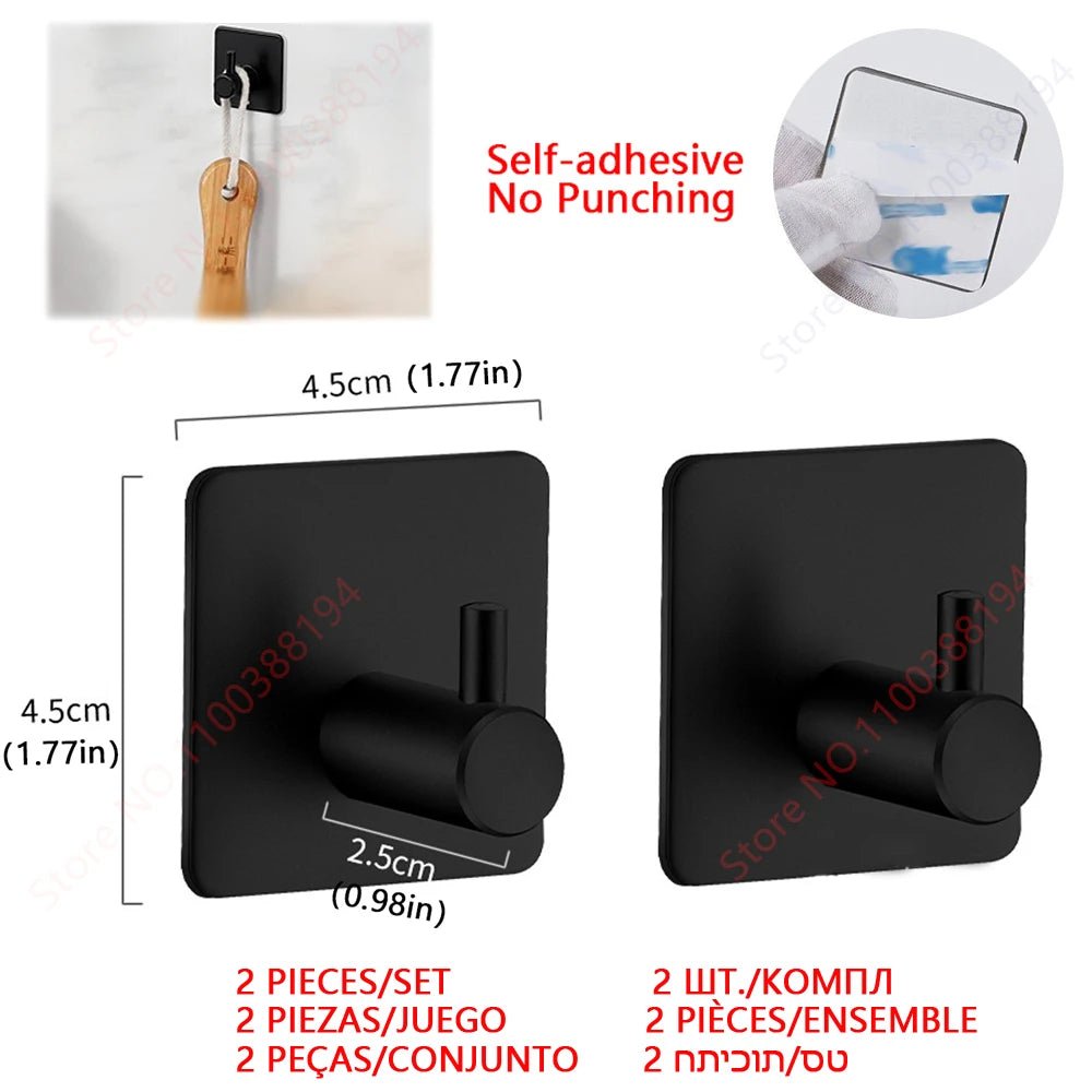 Selbstklebendes Badezimmerzubehör, Handtuchhalter, Toilettenpapierspender, Halter, Wandgarderobenhaken, Handtuchhalter, Ringrollenaufhänger-Set, Küchenserviettenhalter aus Edelstahl - flohmarkt-deutschland.shop