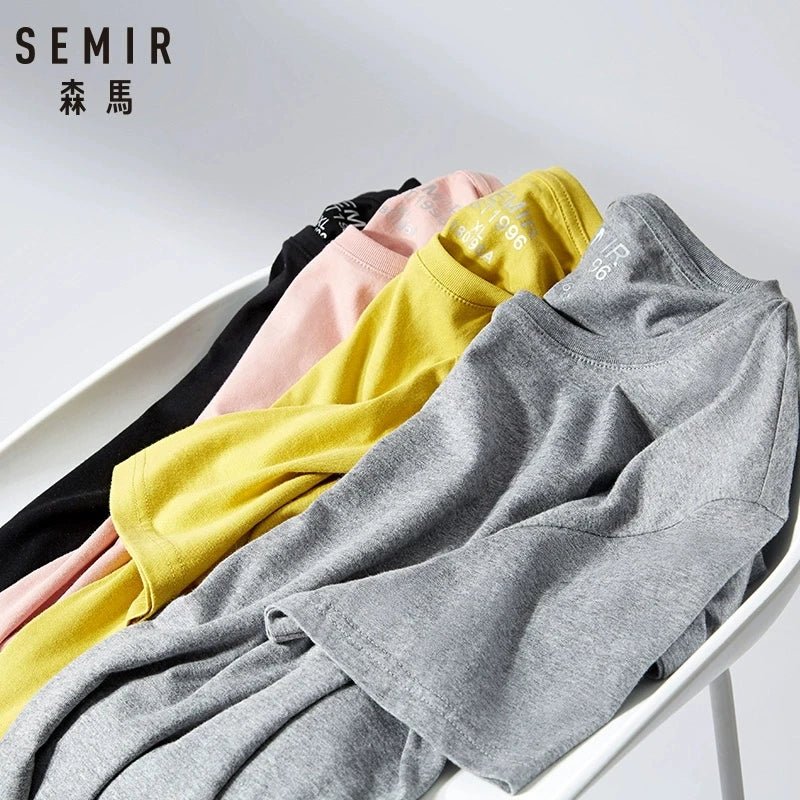 Semir Summer Cotton T Shirts Men 2025 Simple O Neck Stretch Solid New Tops Clothing Casual Tshirt Man Streetwear Cool Tee Shirts - flohmarkt-deutschland.shop
