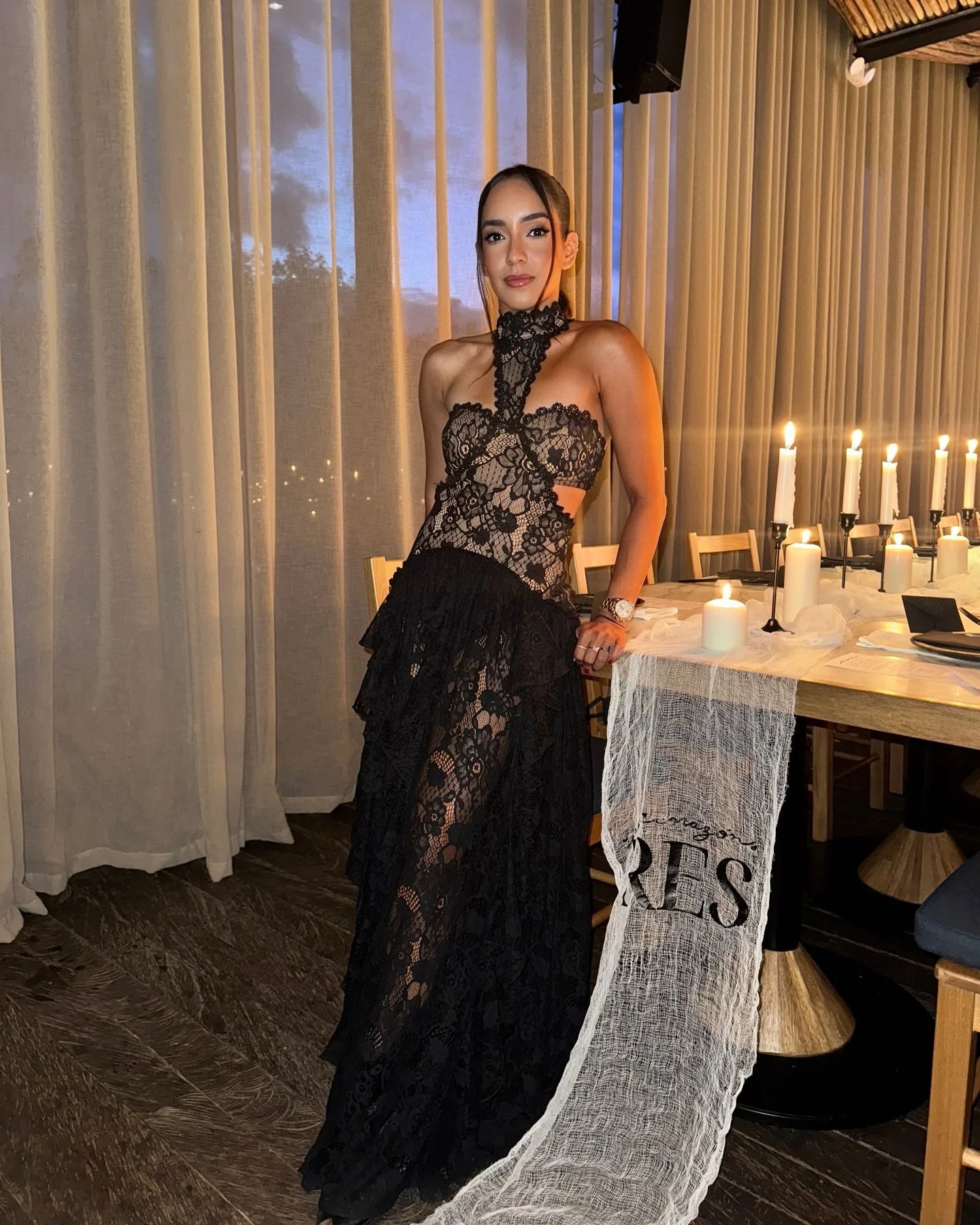 Sexy Lace Patchwork Dress Women Hollow Out Sleeveless Party Club Long Skirt See Through Halter Evening Gown Vacation Lady Robes - flohmarkt-deutschland.shop