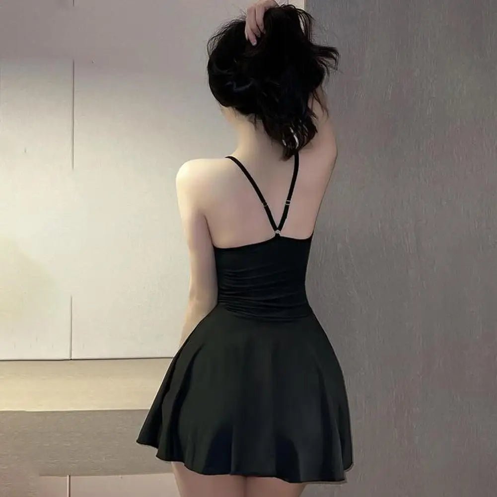Sexy Women Pleated Micro MINI Dress Bandage Smooth Uniform Slip Mini Dress Night Club Outfits Allure Ruffled Dress Backless - flohmarkt-deutschland.shop