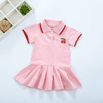 Short Sleeve Pleated Skirt Dress for Girls - flohmarkt-deutschland.shop