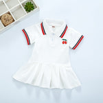 Short Sleeve Pleated Skirt Dress for Girls - flohmarkt-deutschland.shop