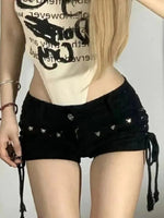 Shorts Women Skinny Creativity Lace-up Popular Streetwear Daily Personality Students Holiday Fashion Sexy American Retro Leisure - flohmarkt-deutschland.shop