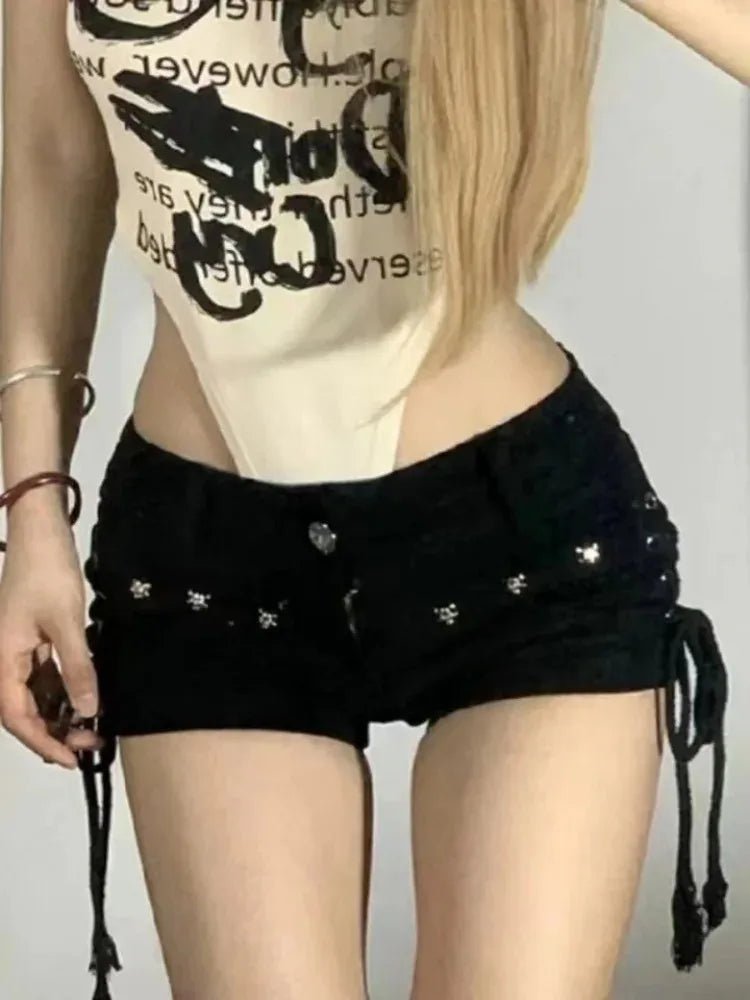Shorts Women Skinny Creativity Lace-up Popular Streetwear Daily Personality Students Holiday Fashion Sexy American Retro Leisure - flohmarkt-deutschland.shop