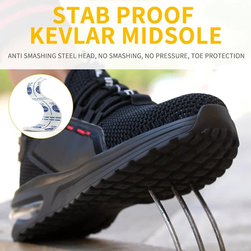 Sicherheits-Arbeitsschuhe mit Stahlkappe für Damen, unzerstörbar, Sicherheit, Tennis für Herren, Anti-Smash-Baustiefel, Eisen-Arbeitsschuhe - flohmarkt-deutschland.shop