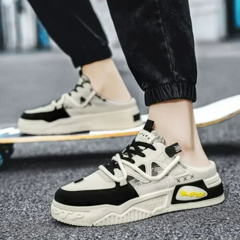 Slipper Herren Schuhe Sommer Dicke Sohle Atmungsaktive Bequeme Halbe Hausschuhe Outdoor Jugend Skateboard Schuhe Casual Sneakers für Männer - flohmarkt-deutschland.shop
